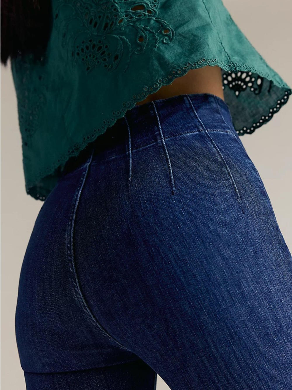 Free People We The Free Jayde High Rise Flare Leg Jeans Night Sky Size 24 - Picture 4 of 15